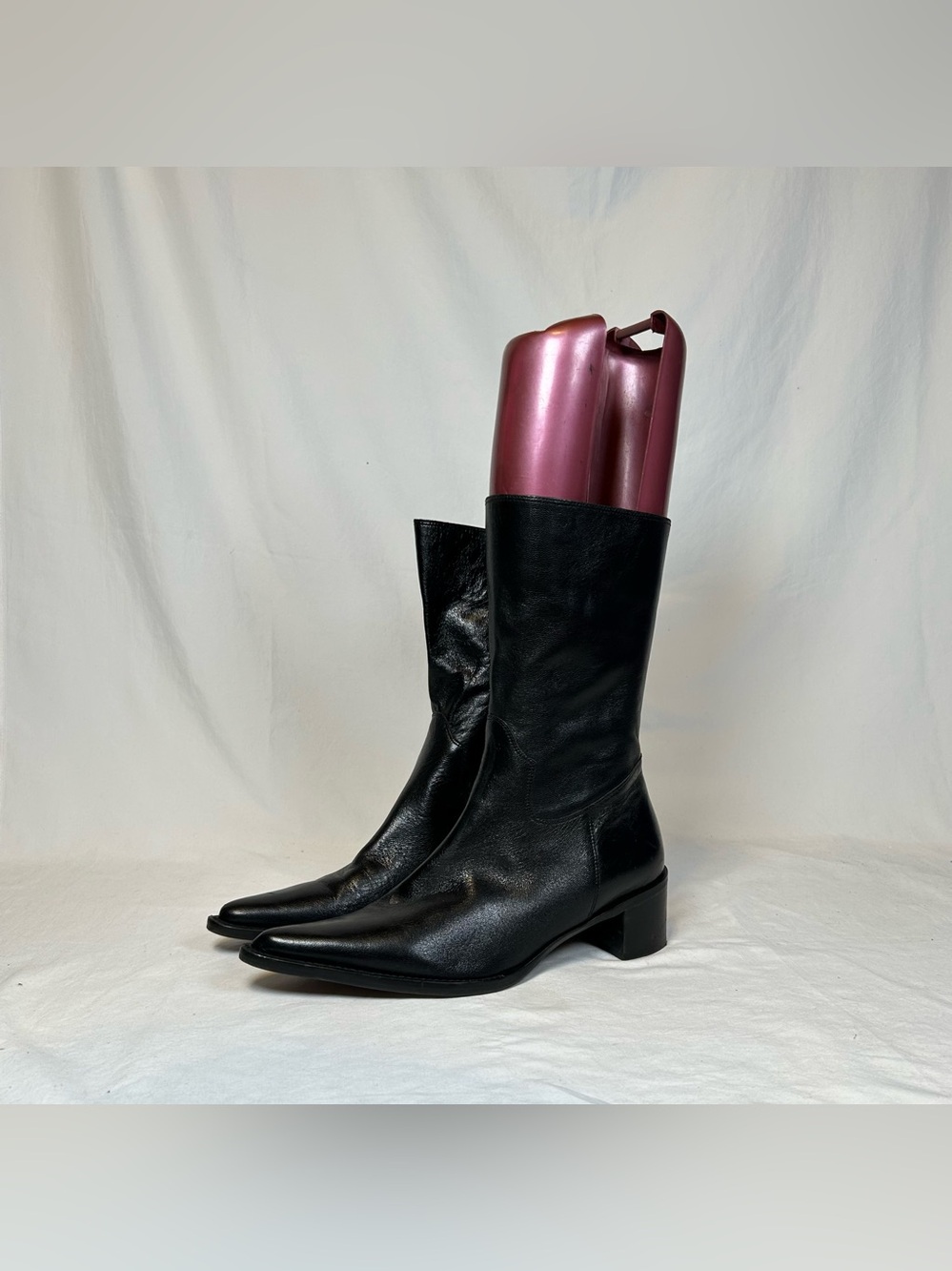 Etienne Aigner Black Leather Lyle Pointed Toe Ankle Boots~8.5~